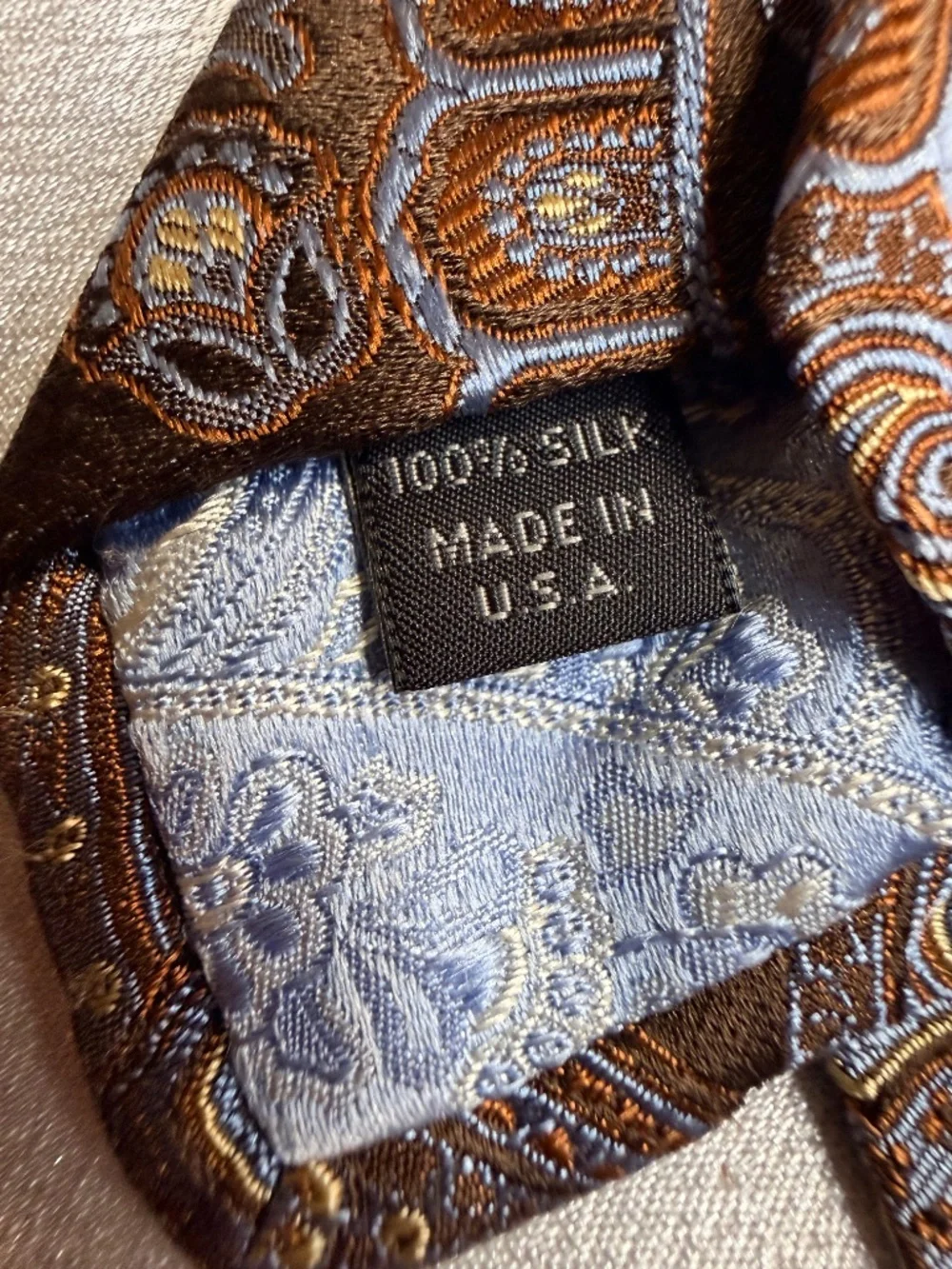 John W. Nordstrom 100% Silk Paisley Tie Made in USA